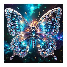 Glowing Butterfly Diamond Art Kits for Adults, 5D Diamond Painting Kits for Begi