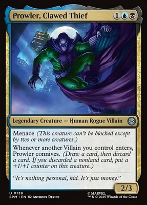 Prowler, Clawed Thief Light Play, English Magic the Gathering MTG Marvel's Spide