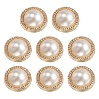 8Stk Metallknopf 11.5Mm Runde Perlen NäHnäGel FüR Kleidung Diy Gold