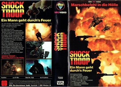 (FSK 18) VHS Videokassette - Shock Troop - Ein Mann geht durchs Feuer -VPS Video