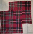 Pair Of Euro Shams Red Tartan Plaid Brand New No Tags Zipper Enclosure 25" X 25" — photo 1