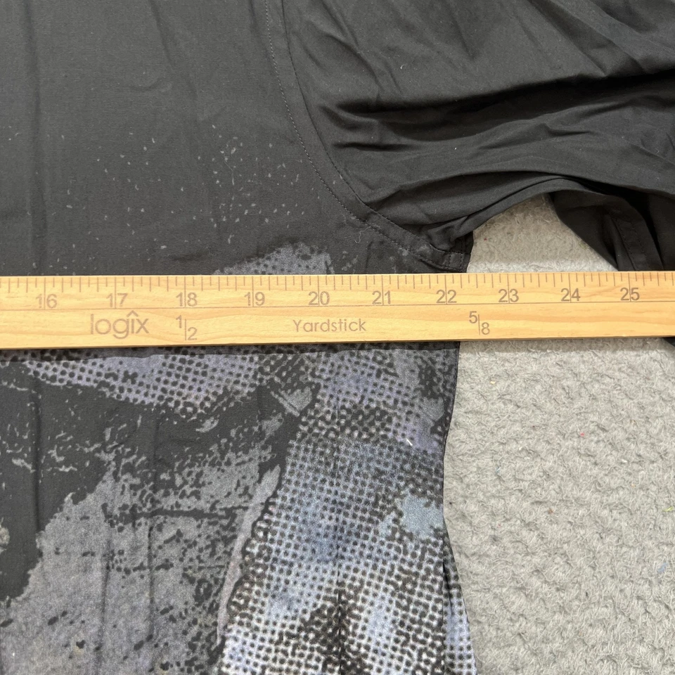 Givenchy Shirt Mens 42 Black Button Up Cuban Fit LOVE Streetwear Long Sleeve - Image 3 of 4