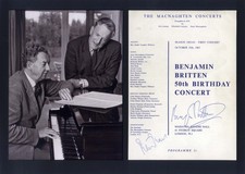 Benjamin Britten & Peter Pears autograph, signed concert programme mounted
