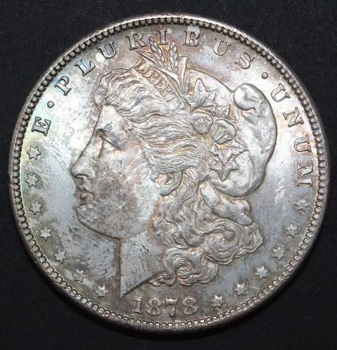 1878-S $1 Morgan Silver Dollar- CHOIE UNC NICE ORIGINAL TONING- SMH-448