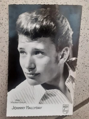JOHNNY HALLYDAY 1 CARTE PROMO PHILIPS 1961 - Photo 1/2