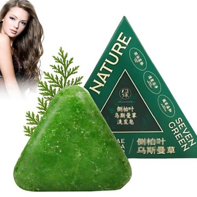 Dreieck Haar Shampoo Bar Natur Grüne Kräuter Seife Shampoo Usman Gras Shampoo