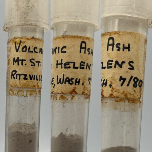 Vintage Test Tube of Volcanic Ash From Mt. St. Helens Eruption In May 1980