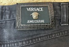 Vintage Y2K Versace Jeans Couture Men's 30 44 Black Jeans Straight Leg