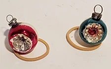 Vintage Mercury Glass Multicolor Christmas Ornaments Reflector Indent Mini 1.5"