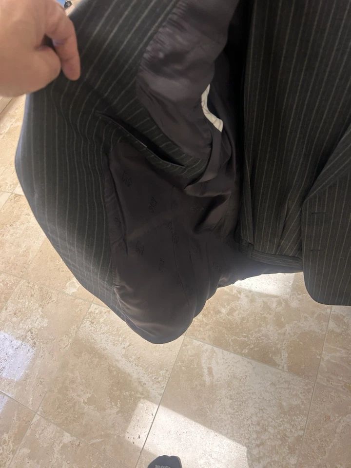 Traje Jos A Bank Signature Oro Gordon Gris Rayas 100% Lana 44S W39 (44R) Foto 4 de 4