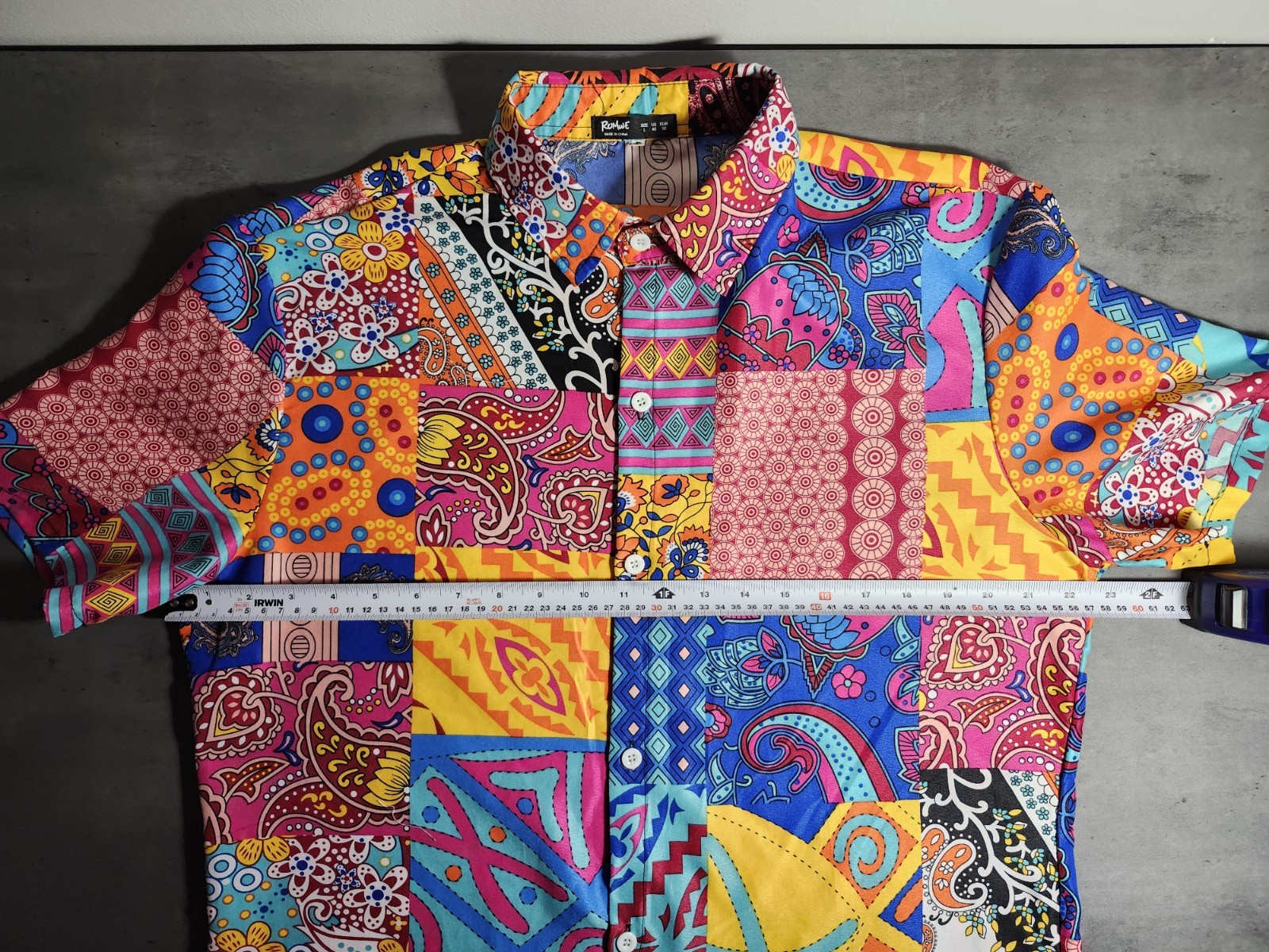 Romwe Multicolor Paisley Patchwork-Like Shirt for… - image 4