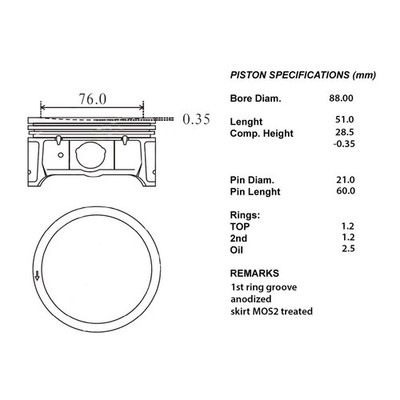 100-11153 IAP QUALITY PARTS COMPLETE ENGINE PISTON SERIES 050