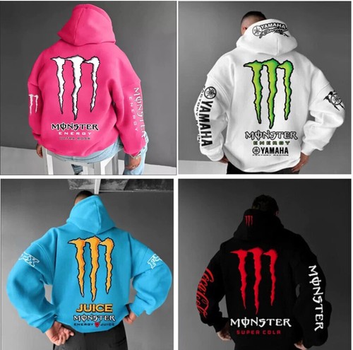 Nuevo Traje Suéter Monster Energy de Moda para Hombre Negro Diseño Multicolor