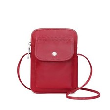 nylon Crossbody Lanyard Mobile Phone Bag Stylish Accessory Nylon/Burgundy Red