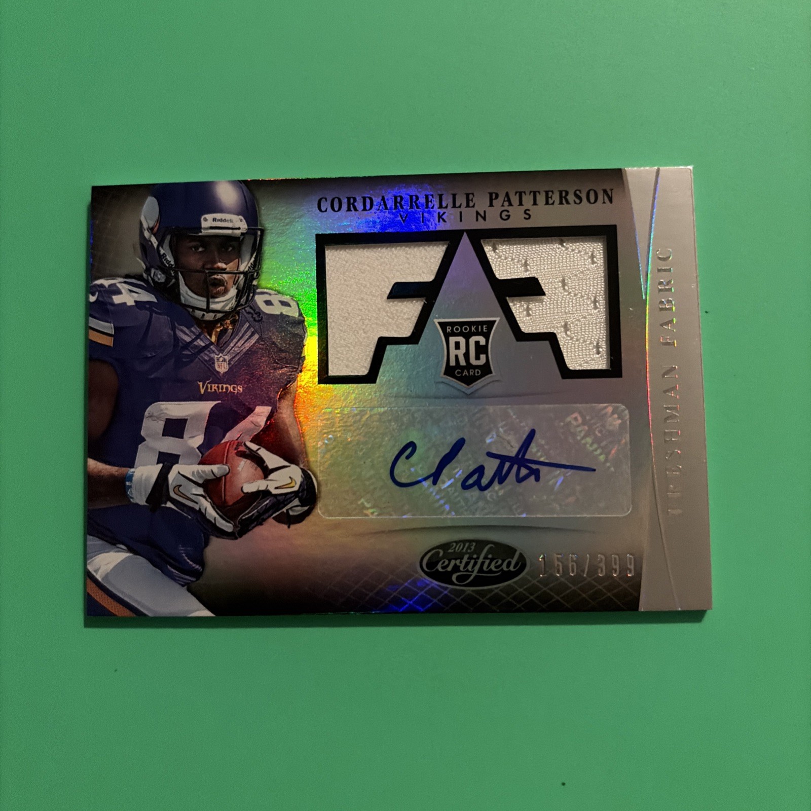 Cordarrelle Patterson Panini Certified #304 Freshman Fabric-Mirror Gold Signature