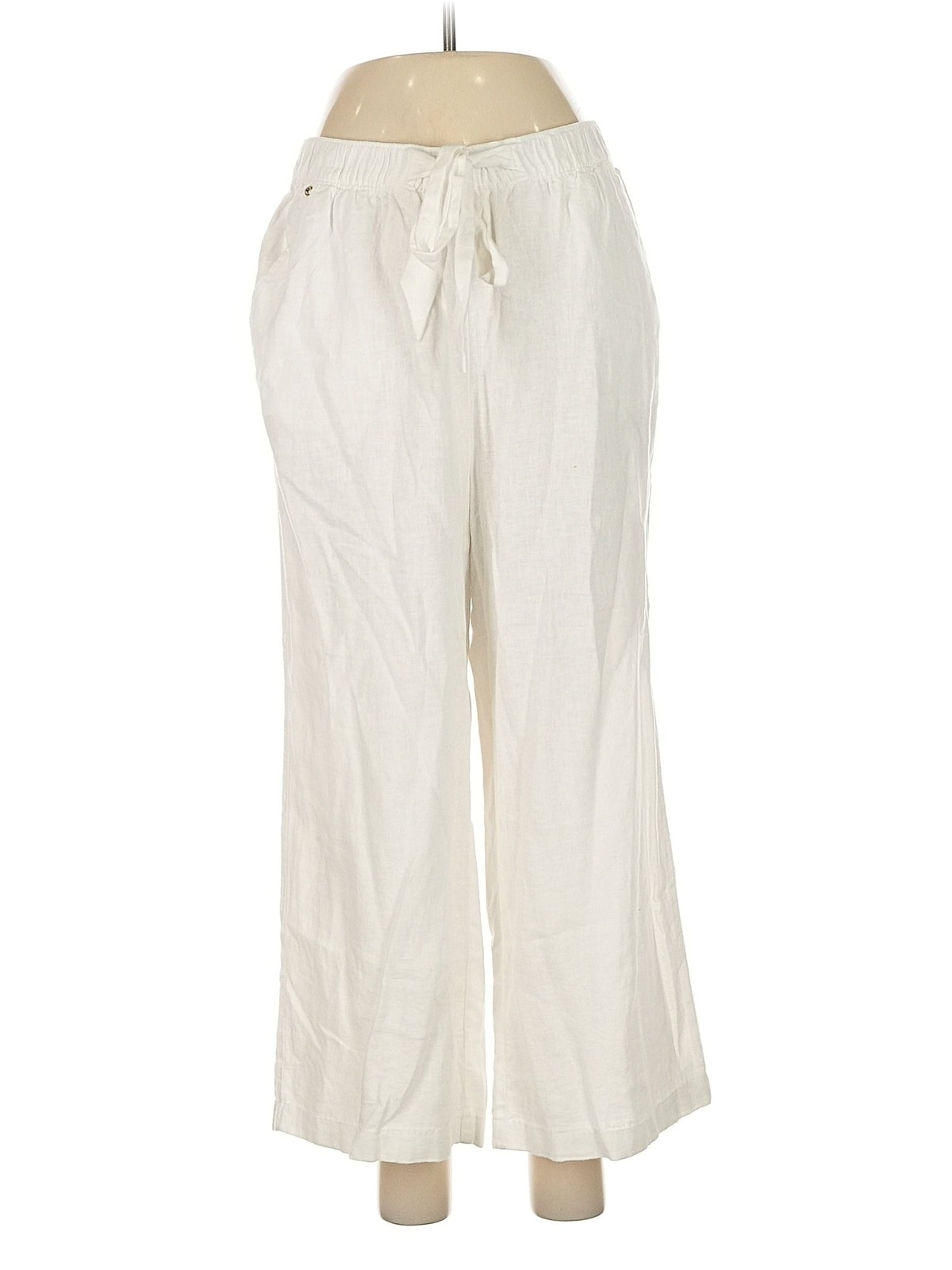 MICHAEL Michael Kors Women Ivory Linen Pants M