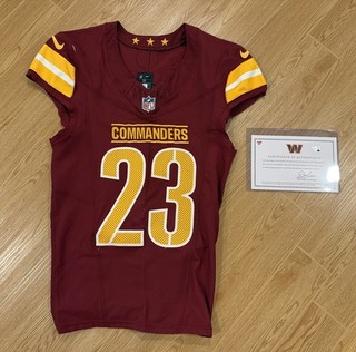 Trey Amos Washington Commanders Game Used Worn Rookie NFL Jersey Fanatics 2025