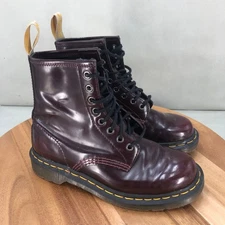 Dr Martens 23756 Cherry Red Patent Leather Lace Up Combat Boots Womens Size 7