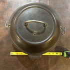 Vintage Lodge No. 9 Cast Iron Pot and Lid Arc Logo