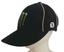FlexFit Monster Energy Drink Baseball Hat S/M Black Green Skate Grunge Athletic 