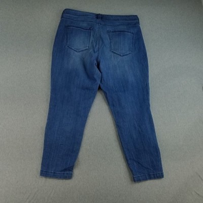 Bandolino Jeans Women's Sz 14 Lizabeth Crop 3 Button Ankle MedDarkWash Normcore