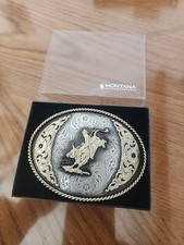 Montana Silversmiths Bull Rider Belt Buckle, 40 Anniversary, Brand New In Box.