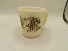 Davy Crockett Fire King Oven Ware Milk Glass Cup Mug Vintage