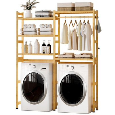 #ad Over The Washer and Dryer Storage Shelf Bamboo5 Tiers Laundry Room Drying Ra... $223.70