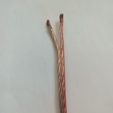 1.7m Transparent 4mm OFC 100% Copper Speaker Cable Wire Car Audio & Home HiFi