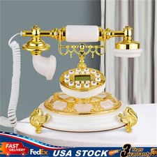 Old Fashioned Rotary Dial Phone Vintage Retro European Style Telephone Desktop
