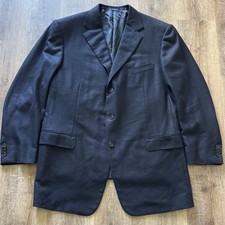 Ermenegildo Zegna 100 Cashmere Navy 3 Button Blazer Su Misura Made Switzerland