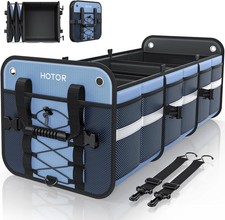 Collapsible Car Trunk Organizer 3 Compartments Reflective Strips Blue Collapsible Car Trunk Organizer 3 Compartments Reflective Strips Blue