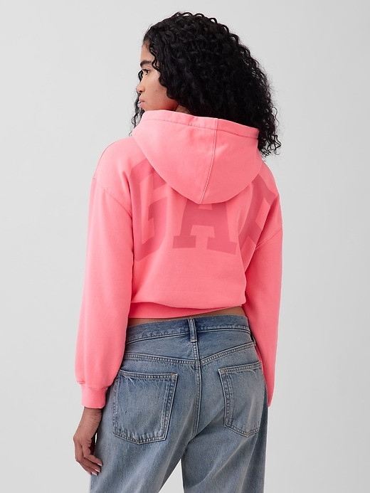Gap. VintageSoft Oversized Crop Logo Hoodie thumbnail 13