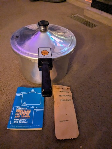 Presto Stainless Steel Pressure Cooker 6 QT 0125005 w Regulator 1942