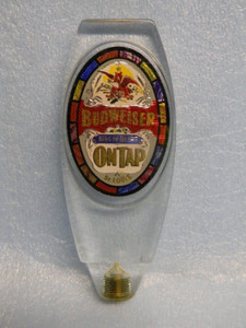 VINTAGE STAINED GLASS LOOK BUDWEISER BUD EAGLE BEER TAP HANDLE ST. LOUIS MI.