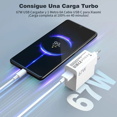 Xiaomi Schnell Ladegerät Netzteil 67W 6A USB-C Kabel Xiaomi 13/13 Lite/12S Ultra - Picture 2 of 12