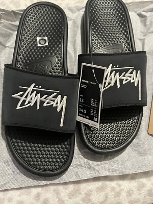 Nike Benassi Just Do It Sandals for Men, Size 13 - Black/White Noir/Blanc