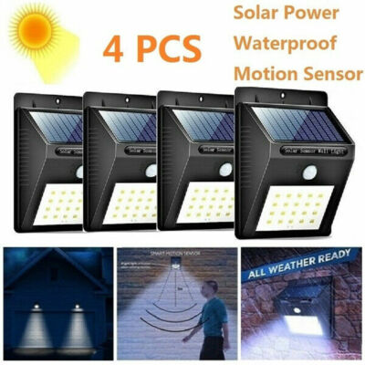 4PK 20 LED Solar Power Light PIR Bewegungsmelder Garten Sicherheit Wandleuchte 