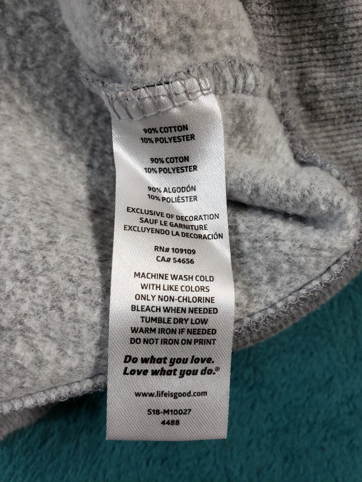 Life is Good 毛衣中号男式灰色圆领长袖经典合身标志 — 第 4/4 张图片