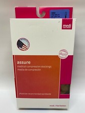 NEW Assure Medi 15-20mmHg Open Toe Calf Compression Stockings Beige - Pick Size