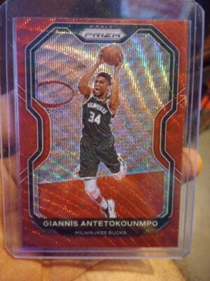 GIANNIS ANTETOKOUNMPO 2020-21 PANINI PRIZM RUBY RED WAVE PRIZM #111 BUCKS