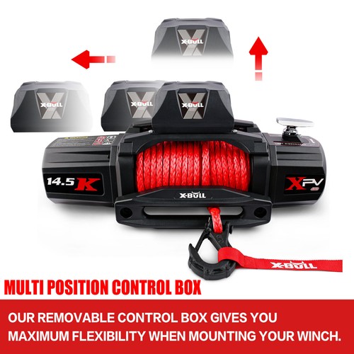 X-BULL 12V Electric Winch 14500LBS Winch Synthetic Rope Trailer Winch 4X4 4WD - Picture 7 of 14