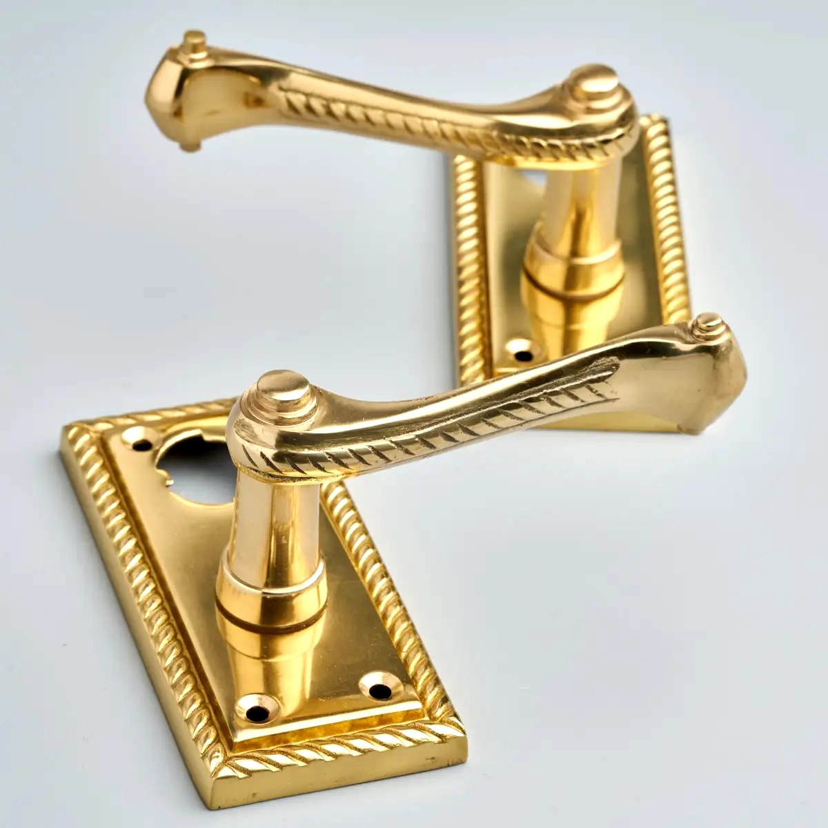 Polished Brassed Style Door Handles Privacy eBay