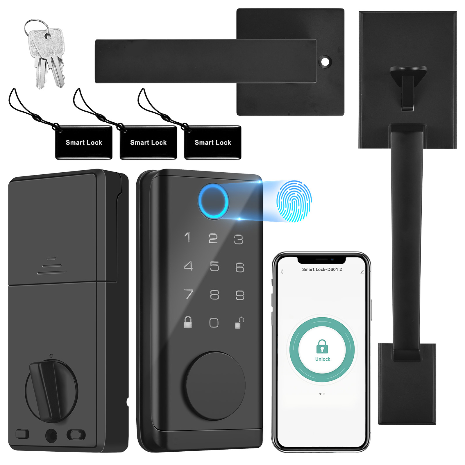 Smart Fingerprint Front Door Lock with Keyless Entry and Deadbolt I9L0-image