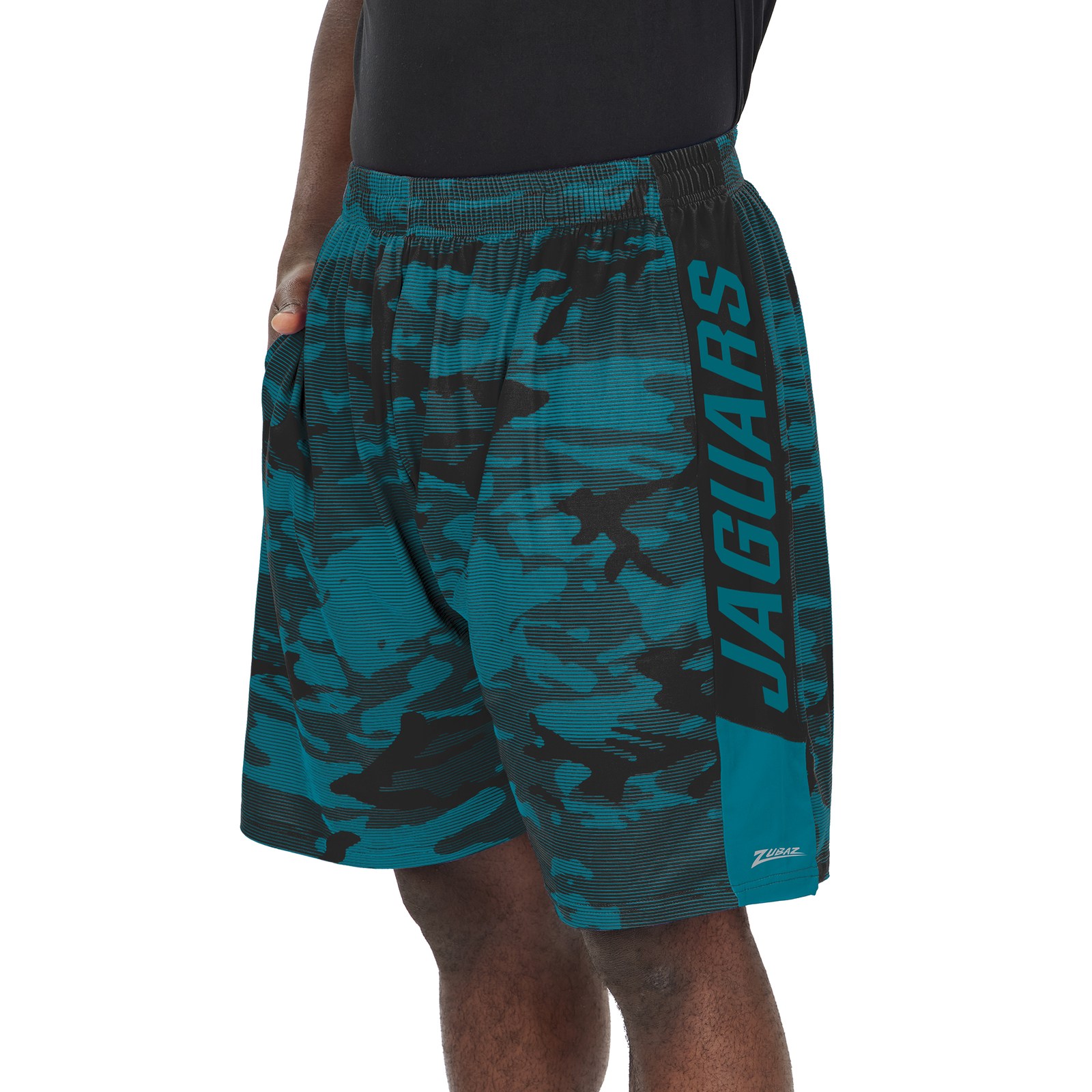 Легкие шорты Zubaz Mens NFL Jacksonville Jaguars с камуфляжными линиями