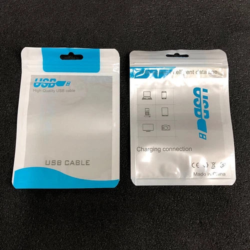 Einhängeloch Kunststoff Druckverschlussbeutel USB Kabel Zubehör Beutel Einzelhandelsverpackung - Bild 8 von 10