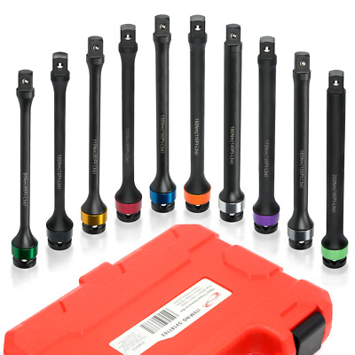 10pcs 1/2'' Dr. Impact Torque  Limiting 8'' Extension Bar Set 65-150Ft/Lb Cr-Mo