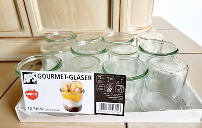 12 Weck Gourmetgläser für Inhalt von  160 ml für Vor-und Nachspeise