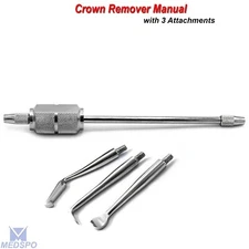 Dental Teeth Crown Remover Manual Stainless Steel 3 Tips Surgical Instruments