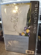 Dimensions Stamped Embroidery 2 Pillowcase 20" X 30  IVY HEART 73419 - FREE SHIP